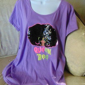 Purple Queen Bee TShirt Size 3X NWT